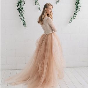 Two piece wedding dress, size three in blush pink
